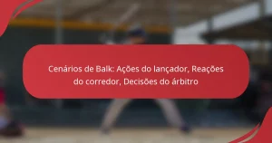 Cenários de Balk: Ações do lançador, Reações do corredor, Decisões do árbitro