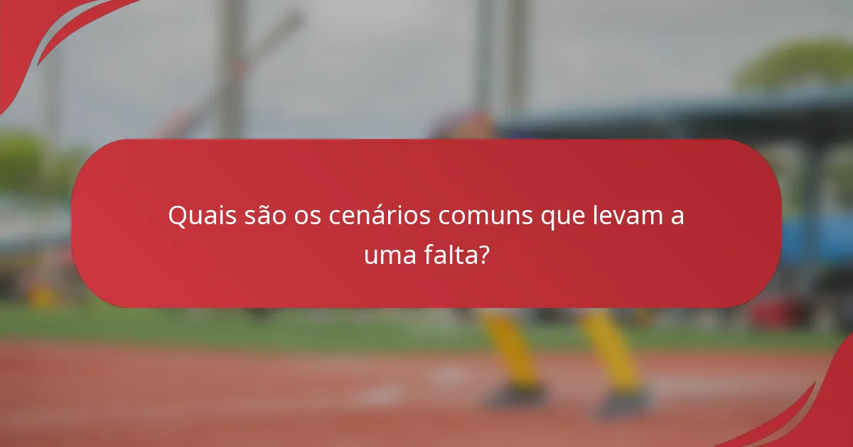 Quais são os cenários comuns que levam a uma falta?