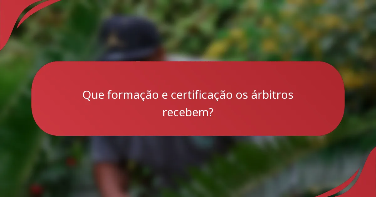 Que formação e certificação os árbitros recebem?